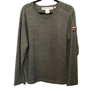 Obermeyer Charcoal Crewneck Men’s Sweater Vintage Aspen Patch Sz Medium